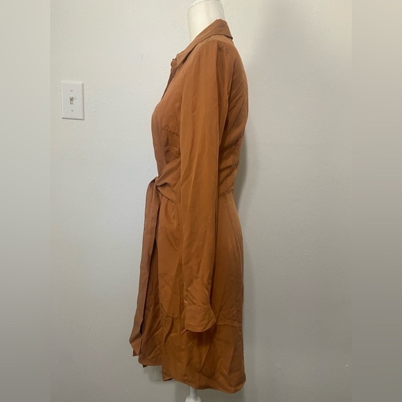 Cremieux women's XS 100% tencel tie waist button down shirt dress EUC - Picture 4 of 8